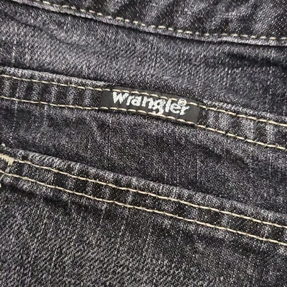 Faded Black Adjustable Waist Wrangler Boys Size 10 Slim Denim Jeans - Picture 5 of 5